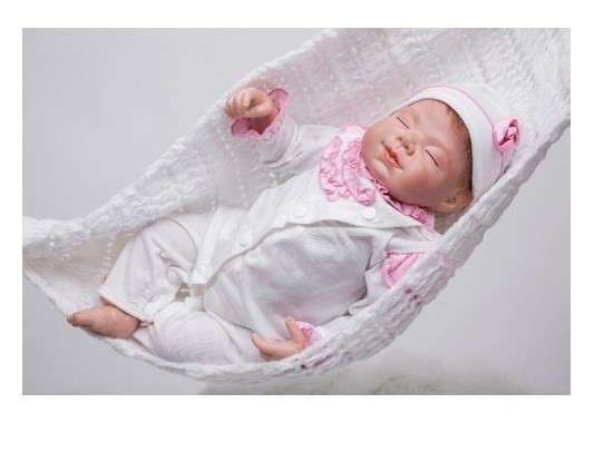 リボーンドール リアル赤ちゃん人形 本物そっくり かわいいベビー人形 ハンドメイド海外ドール 衣装付き クローズアイ 幸せそうな寝顔_画像5