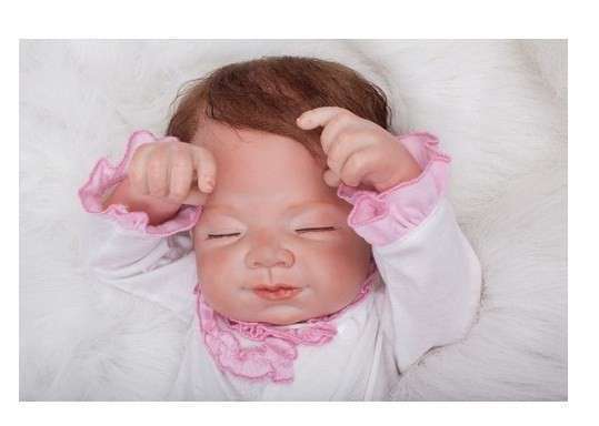 リボーンドール リアル赤ちゃん人形 本物そっくり かわいいベビー人形 ハンドメイド海外ドール 衣装付き クローズアイ 幸せそうな寝顔_画像1