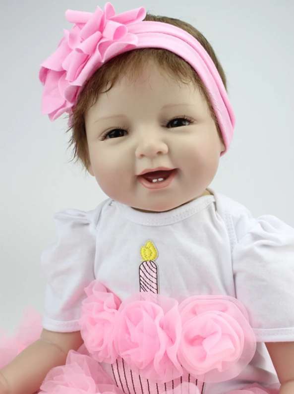 リボーンドール リアル 赤ちゃん人形 トドラードール ベビードール 55cm 高級 かわいい 衣装・哺乳瓶付き 笑顔 ba71