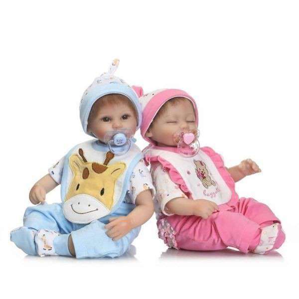 双子セット リボーンドール リアル 赤ちゃん人形 トドラードール ベビードール 40cm 高級 かわいい 洋服セット 男女の双子ちゃん ba018