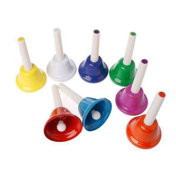 * high quality * super-discount * gift * handbell 8ps.@ percussion instrument colorful Kids for children plastic metal gift special 