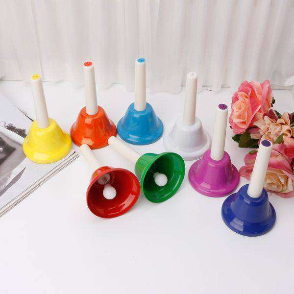 * high quality * super-discount * gift * handbell 8ps.@ percussion instrument colorful Kids for children plastic metal gift special 