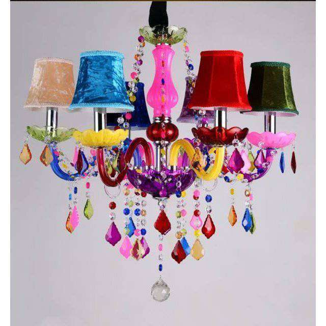 6 light crystal chandelier pendant light LED lamp ceiling lighting equipment ceiling light rainbow 6