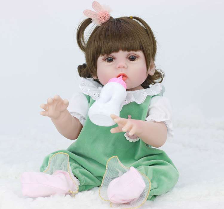リボーンドール リアル 赤ちゃん人形 トドラードール ベビードール 45cm アクセサリ付 高級 かわいい 洋服セット 女の子 ba009