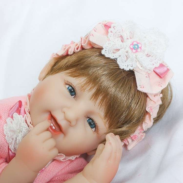 リボーンドール リアル 赤ちゃん人形 トドラードール ベビードール 42cm 高級 かわいい 衣装・おしゃぶり・哺乳瓶付き 元気な笑顔 ba33