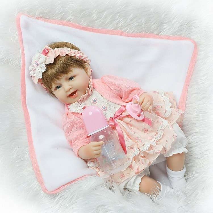 リボーンドール リアル 赤ちゃん人形 トドラードール ベビードール 42cm 高級 かわいい 衣装・おしゃぶり・哺乳瓶付き 元気な笑顔 ba33_画像4