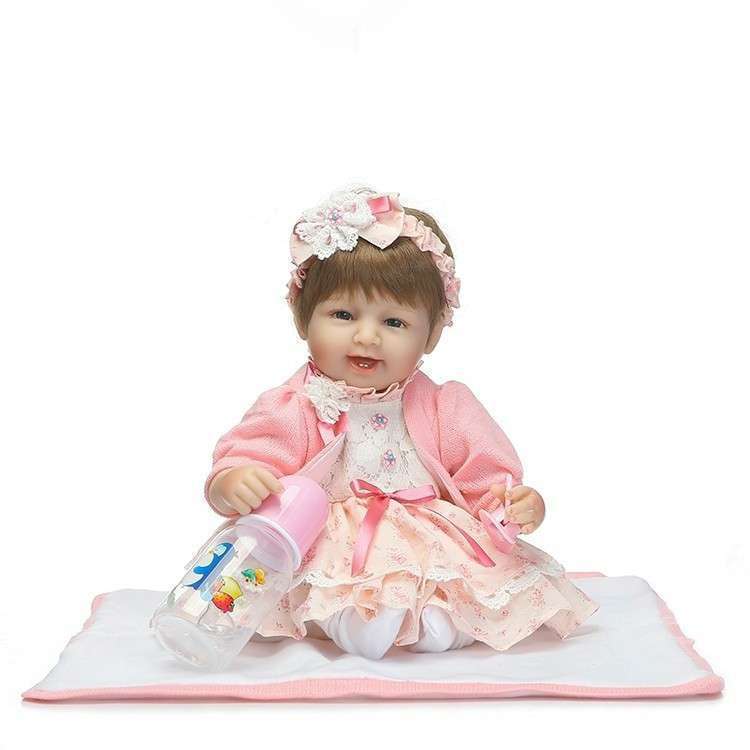 リボーンドール リアル 赤ちゃん人形 トドラードール ベビードール 42cm 高級 かわいい 衣装・おしゃぶり・哺乳瓶付き 元気な笑顔 ba33_画像3