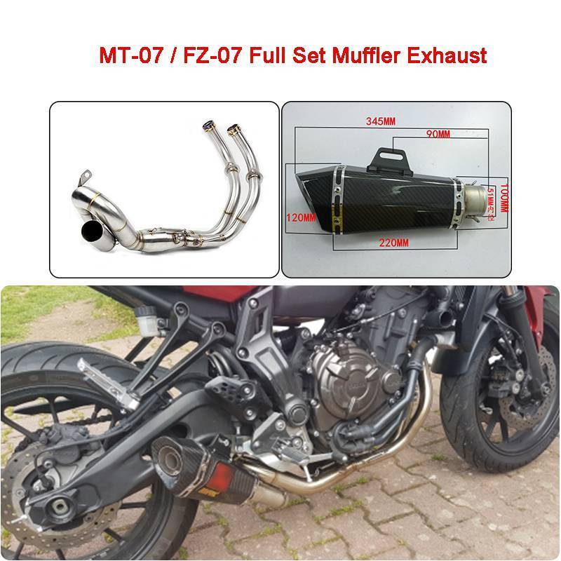 MT-07 MT07 FZ 07オートバイフルセットマフラー排気システムヤマハMT-07 FZ-07 MT07 2013 2014 2015 2016 2017_画像1