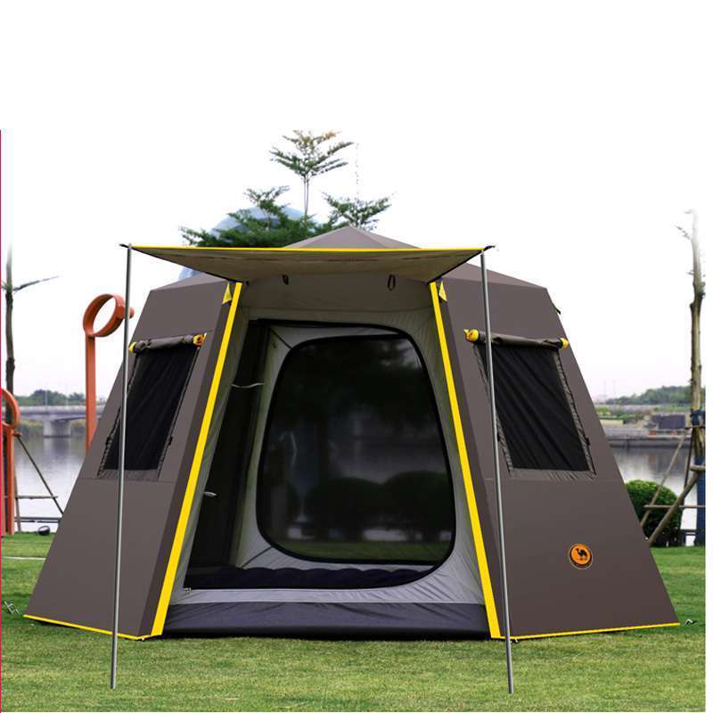UV 六角形アルミポール自動屋外キャンプ野生ビッグテント 3-4persons オーニング庭パーゴラ 245*245*165 センチメートル