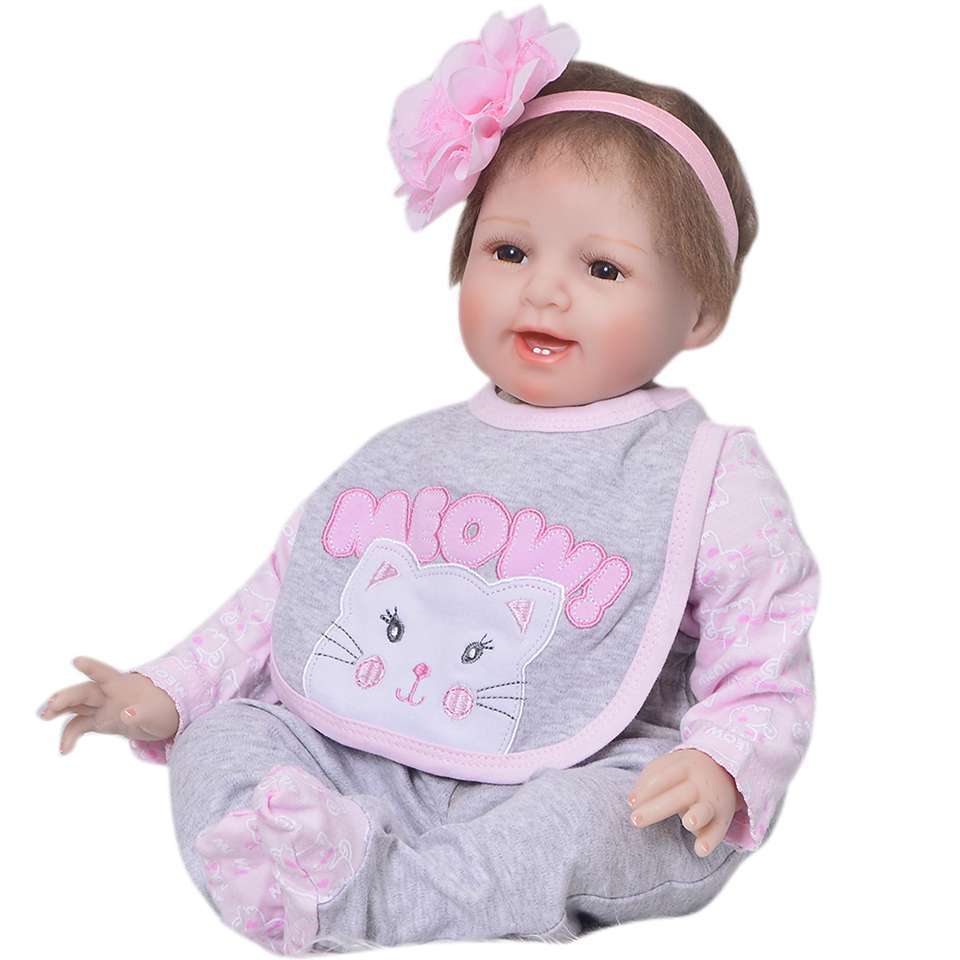 リボーンドール リアル 赤ちゃん人形 トドラードール ベビードール 55cm 高級 かわいい 衣装と哺乳瓶・おしゃぶり付き付 笑顔 ba57