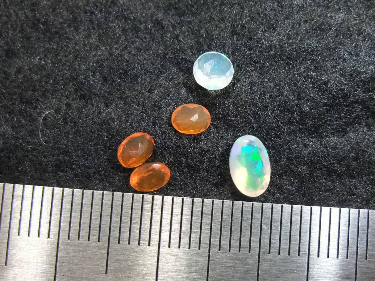 お得!まとめてopalオパール小粒カットルースのセット 0.8ct 天然石無穴☆ 8 ファイヤーオパールもパワーストーンまとめてたくさん同梱可_画像2