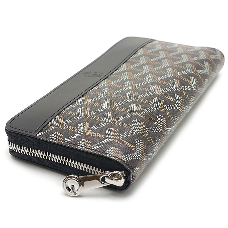 ゴヤール GOYARD マティニョンGM ラウンドジップ長財布 レザー×PVC