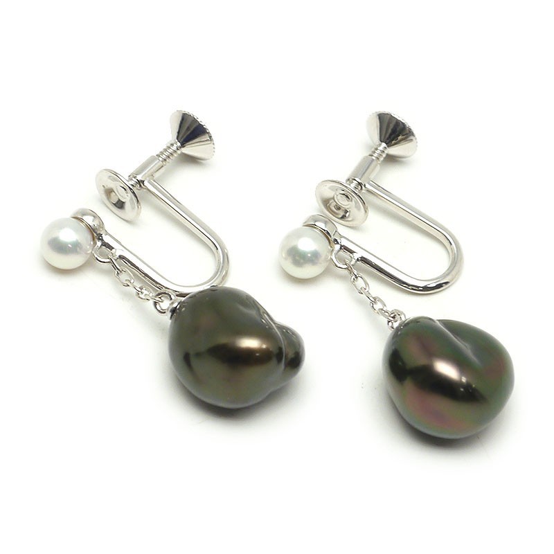 ミキモト MIKIMOTO バロックパールイヤリング K18WG・バロックパール