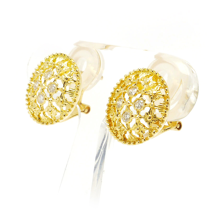 ダイヤモンドピアス K18YG・ダイヤ0.10/0.10ct イエローゴールド