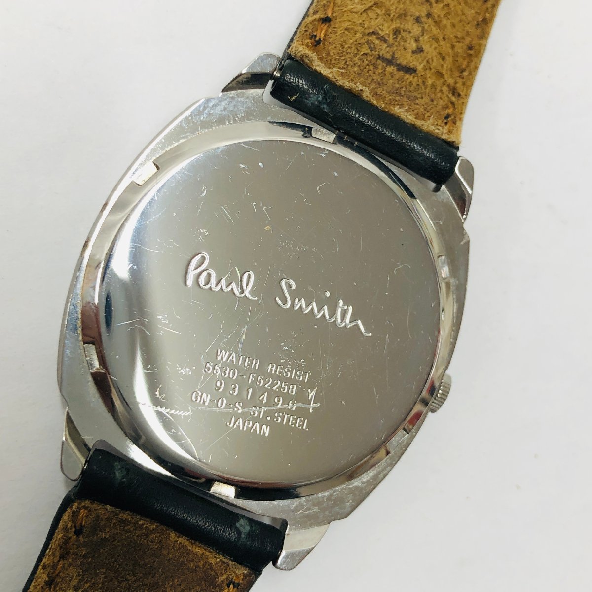 【ジャンク/現状品/KU】Paul Smith ポールスミス クォーツ時計 5530-F52258 アナログ 3針 革ベルト メンズ ウォッチ　MZ0629/001_画像8