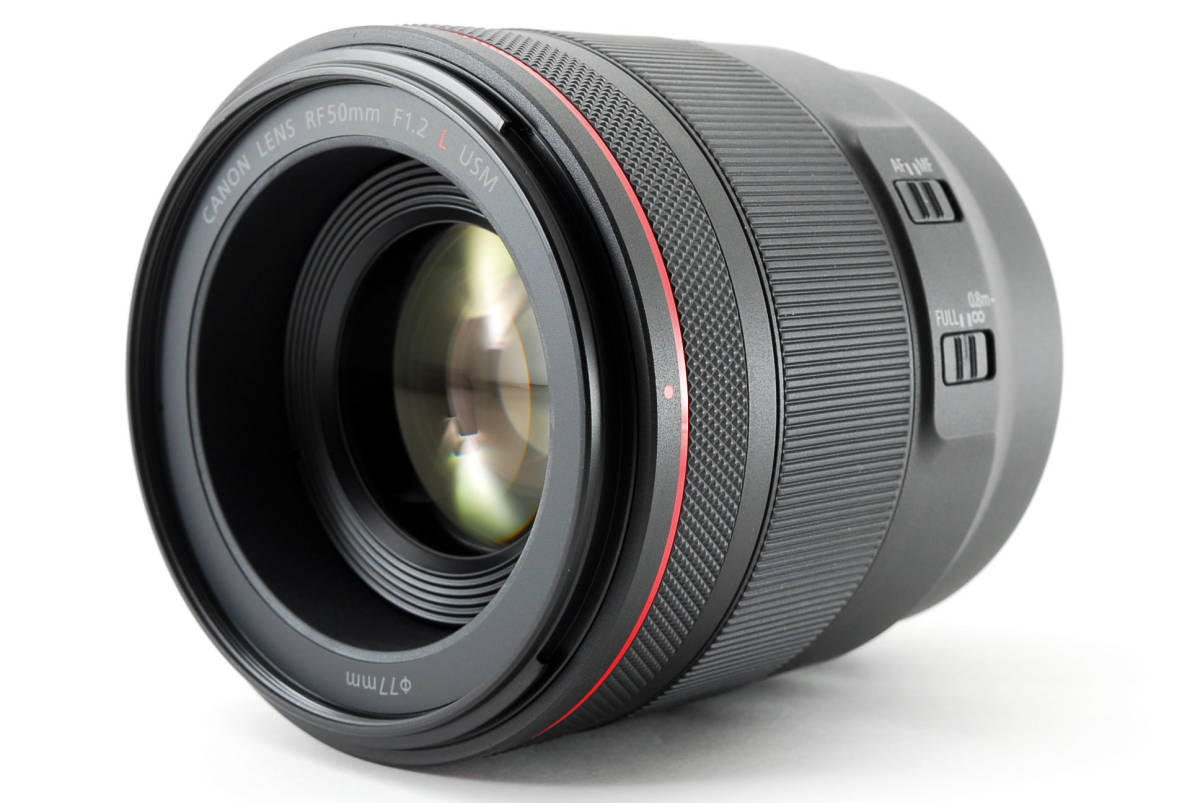 純正専用ポーチ付！ ★新同品級★ Canon キャノン RF 50mm F1.2 L USM 最新ミラーレスレンズ 高級レンズ (1494)_画像2