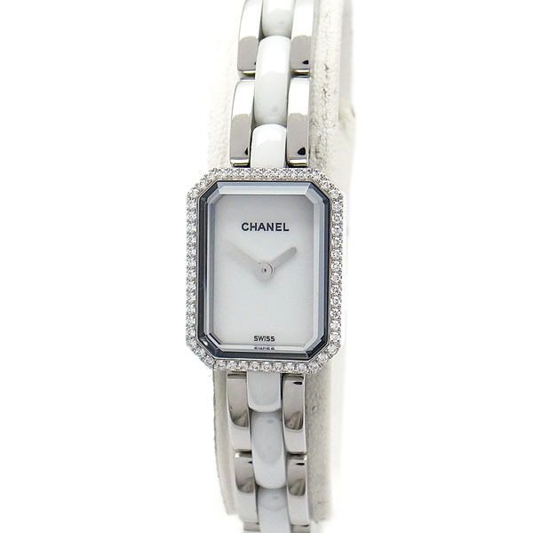 [ зеленый магазин ломбард ] Chanel Premiere керамика бриллиантовая оправа H2132 женский часы [ б/у ]