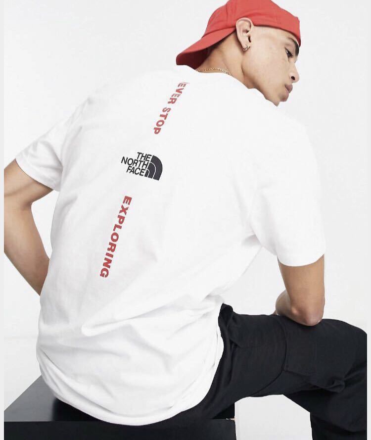 【メンズL】ザ ノースフェイス The North Face メンズ Tシャツ トップス Vertical t-shirt in white Exclusive at ASOS ホワイト_画像3