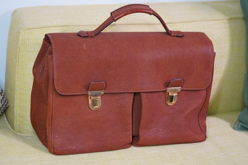 イタリア製　マウロ　逸品 バッグ ビジネスバッグ 最高級レザー 本革 本物 正規品 希少 鞄 メンズ 紳士 ゴールド金具 ブラウン