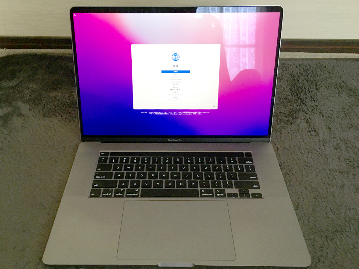 美品 MacBook pro 16インチ 2019 corei9 SSD1TB