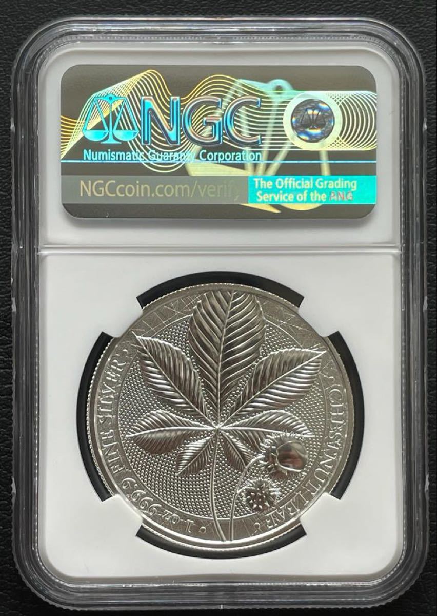NGC MS70 2021年 ゲルマニアミント チェスナット銀貨 純銀.999 史上一