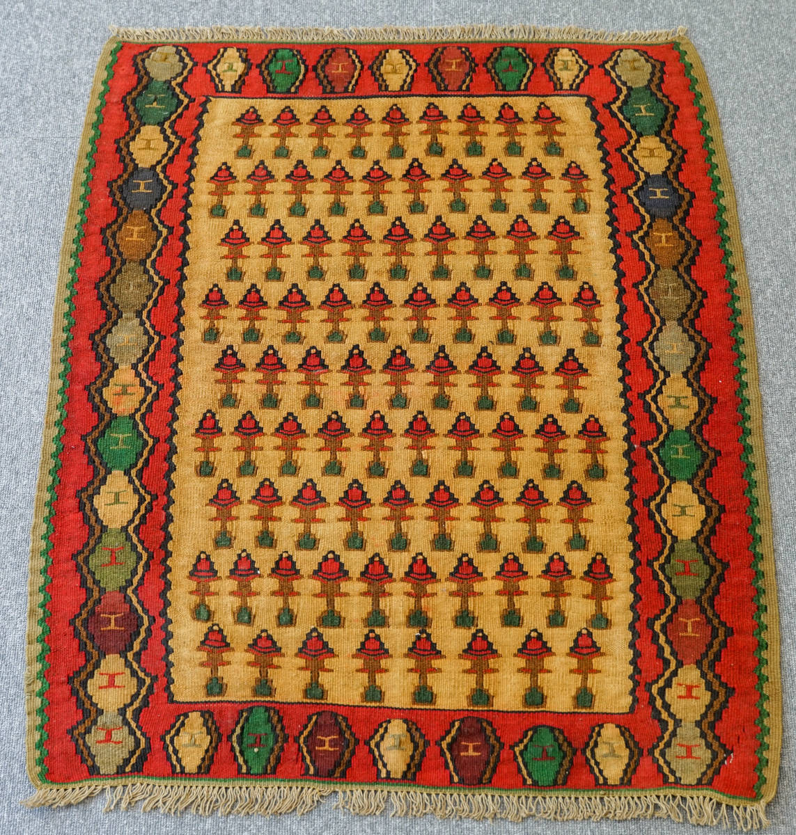 高い素材】 トルコ オールドキリム size: 103×85cm 手織り絨毯, 玄関