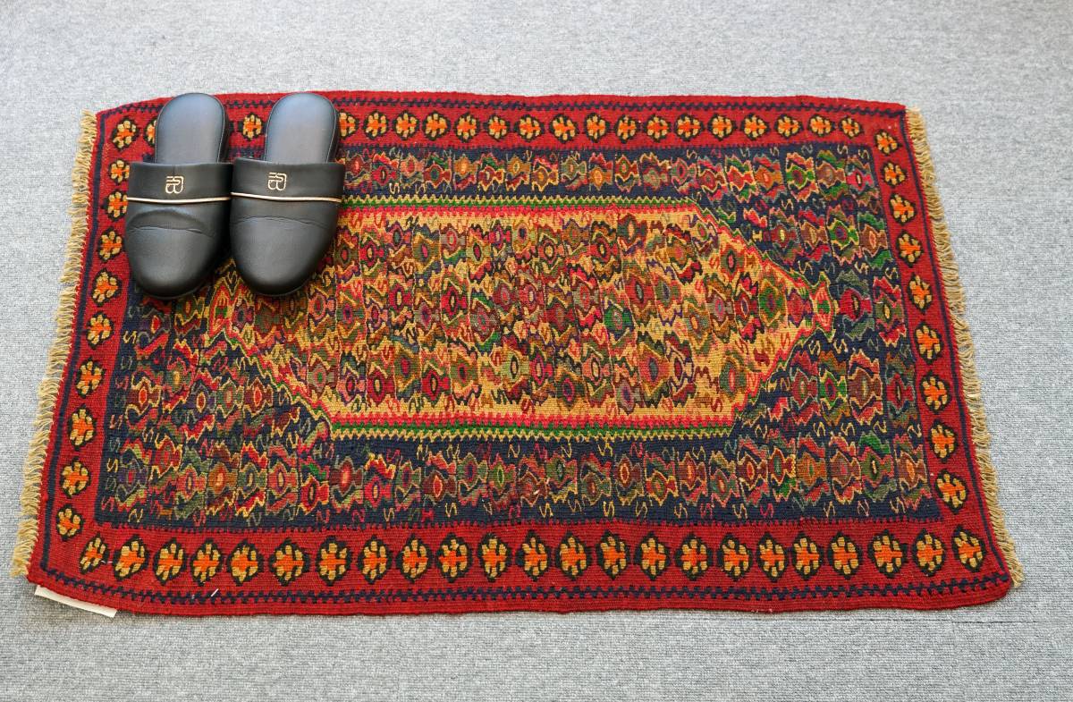 トルコ オールドキリム size: 92×64cm 手織り絨毯, 玄関マット