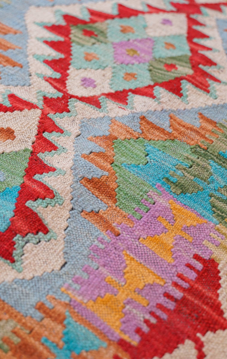 アフガニスタン キリム 手織り絨毯 廊下敷きラグ キッチンラグ