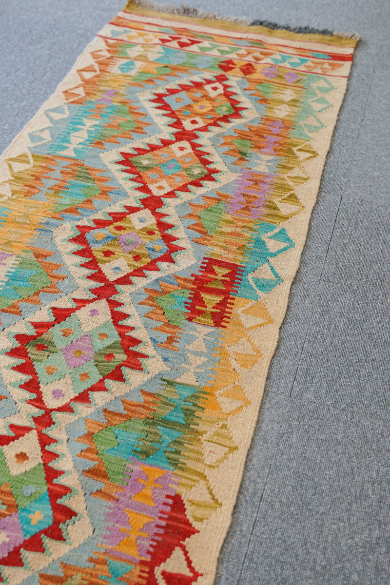 廊下敷きアフガニスタンキリム173×63cm手織り絨毯