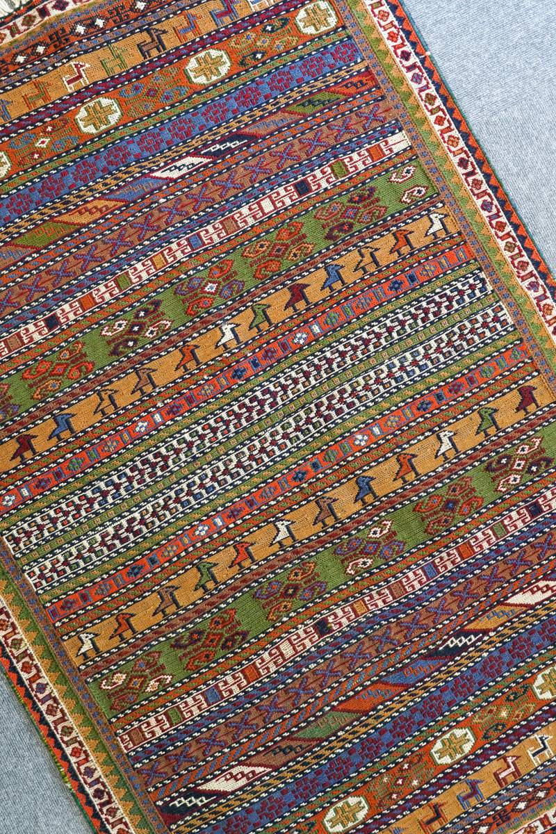 ペルシャキリム 手織り絨毯 アクセントラグ size:115×77cm