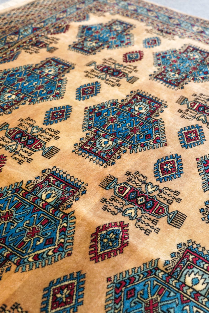 美品】 パキスタン手織り絨毯 ウール リビングラグ size:248×150cm