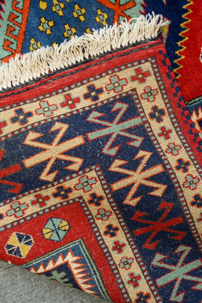 アフガニスタン手織り絨毯　トライバルラグ 　リビングラグ size:197×154cm_画像9