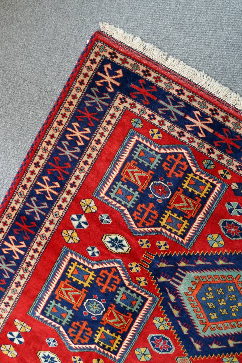 アフガニスタン手織り絨毯　トライバルラグ 　リビングラグ size:197×154cm_画像3