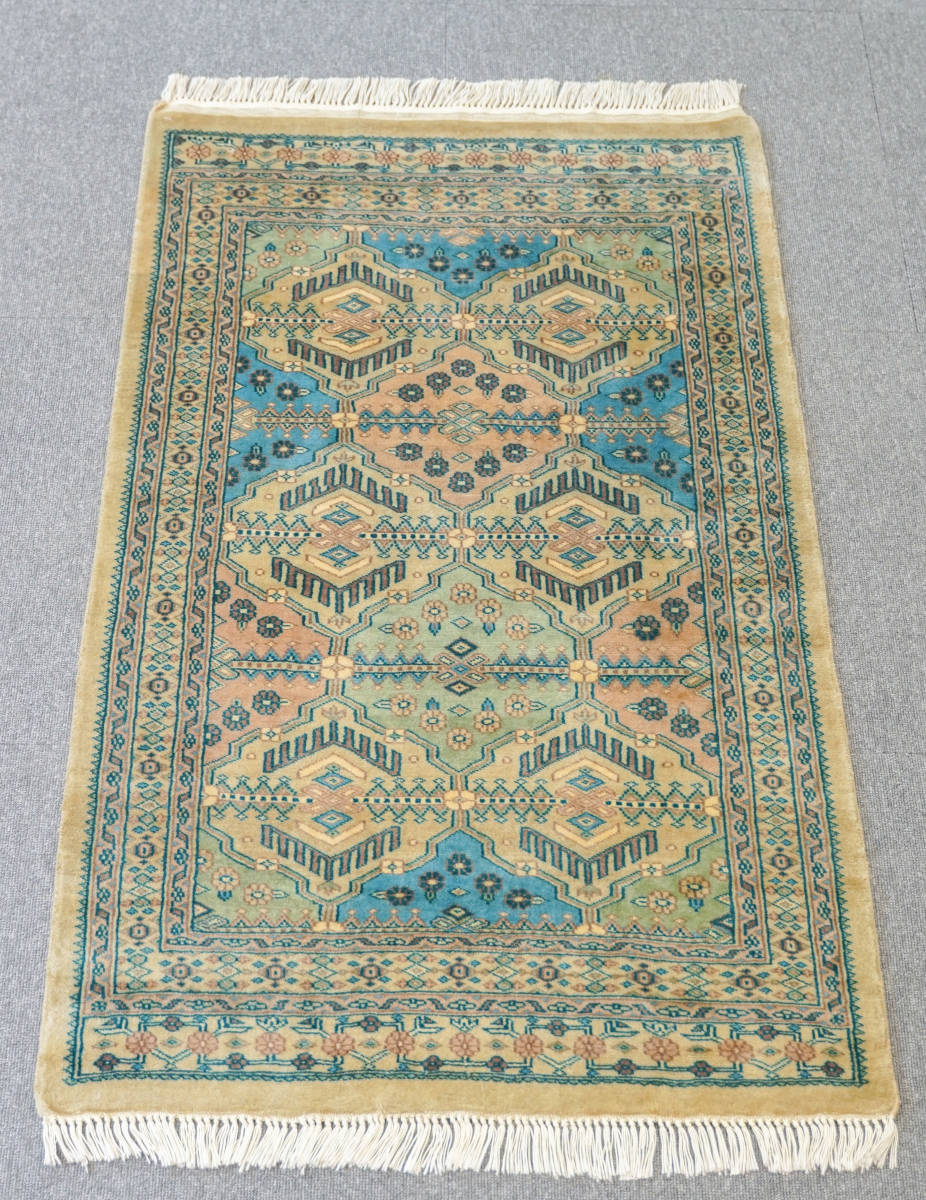 お得セット パキスタン手織り絨毯　 ウール　アクセントラグ 　size:115×70cm ラグ一般