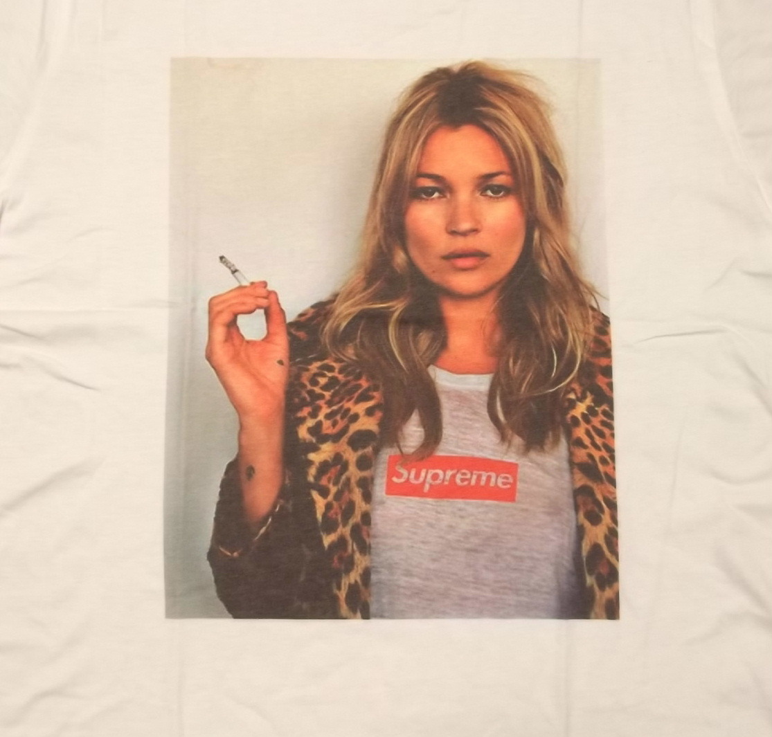 新品【KATE MOSS】ケイトモス セクシー タバコ プリント Tシャツ XL // セレブ スーパーモデル_画像2