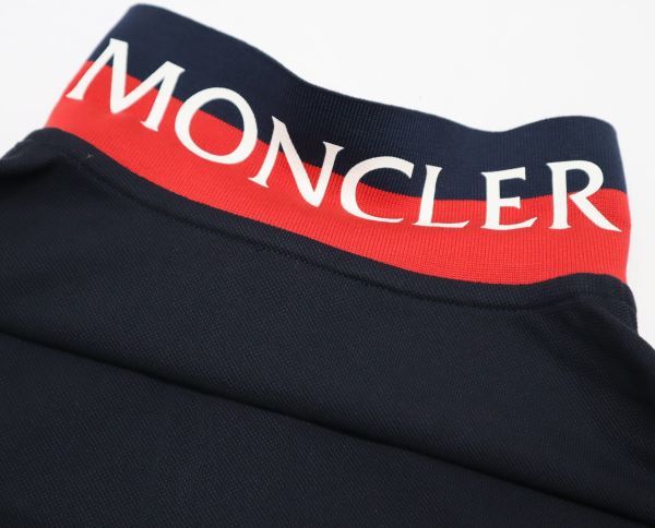 1円～ 美品 国内正規品 MONCLER モンクレール MAGLIA POLO MANICA CORTA ポロシャツ 半袖 L ネイビー ロゴワッペン付き_画像5