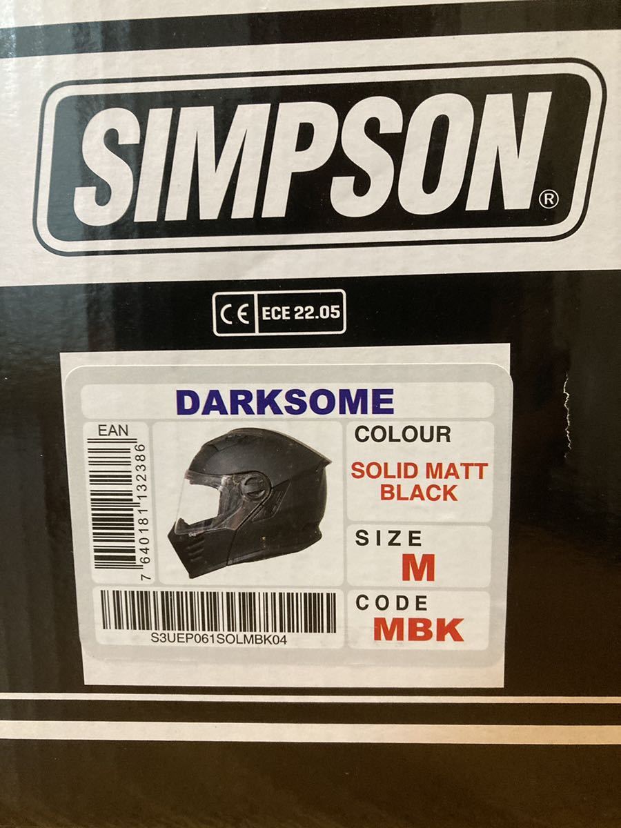 【新品】SIMPSON DARKSOME Mサイズ　シンプソン　ヘルメット マットブラック　送料無料　フリップアップ（MOD BANDIT）ダークサム_画像10