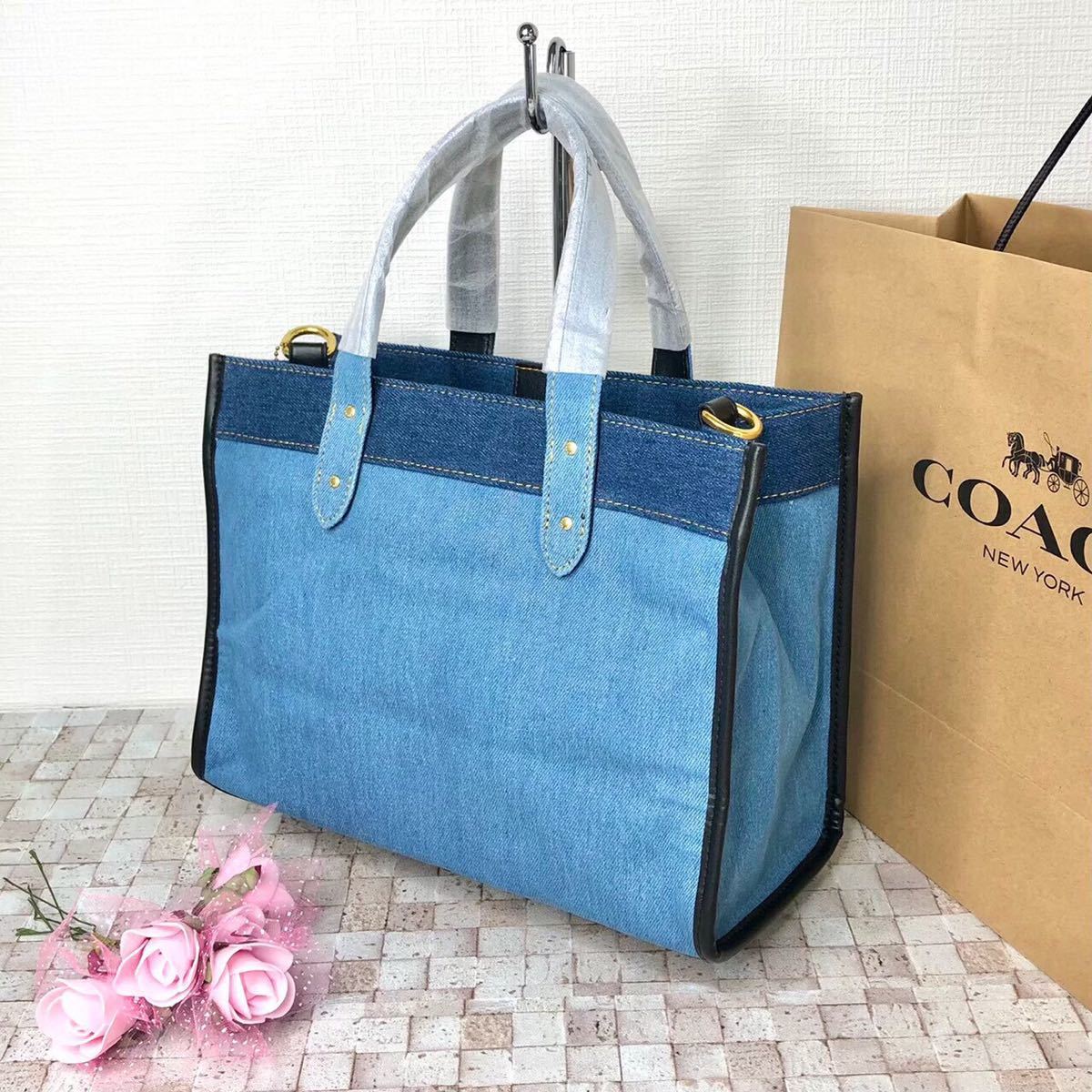 ☆新品☆COACH トート ハンドバッグ ショルダーバッグ デニム