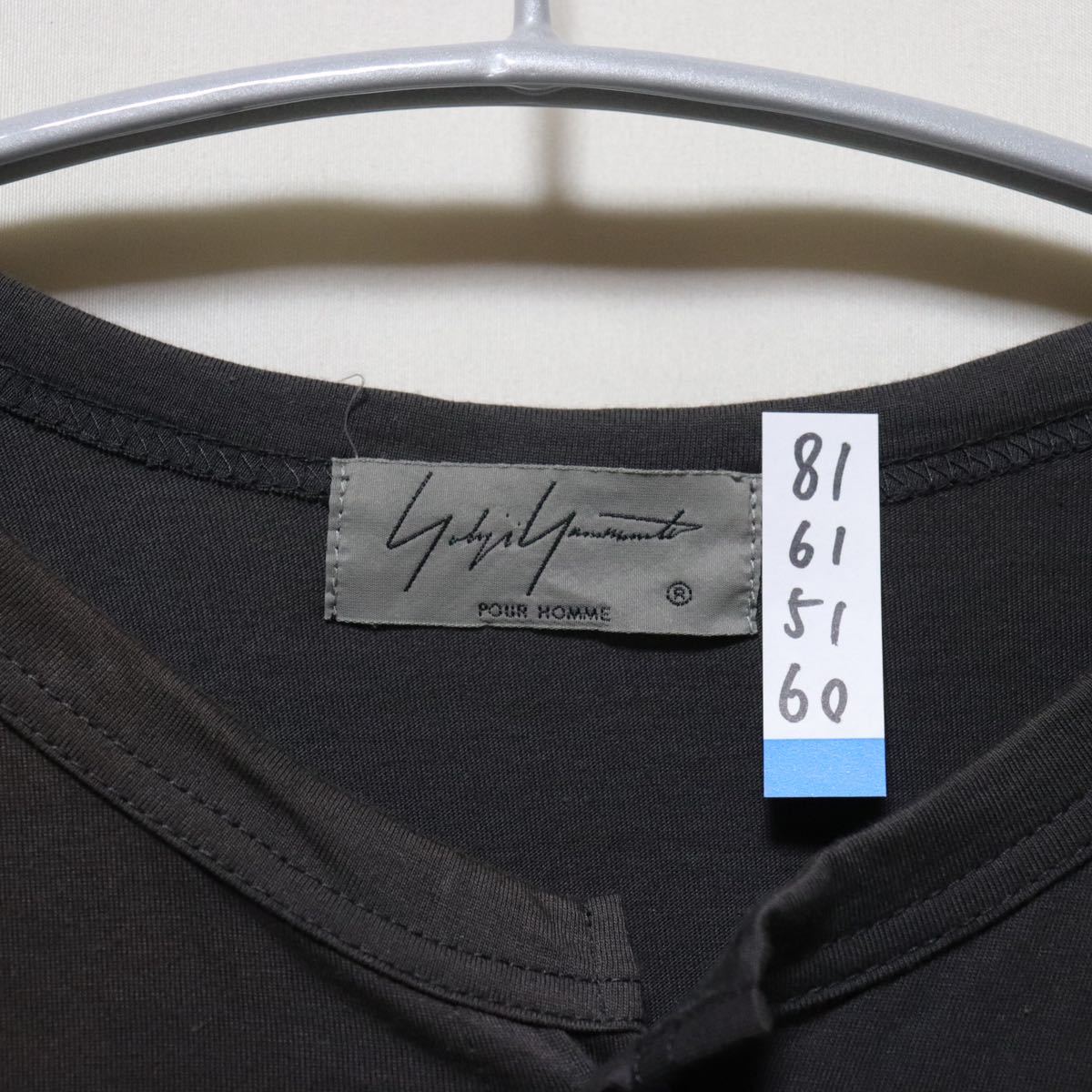 希少【yohji yamamoto pour homme】ノーカラー 長袖シャツ/羽織