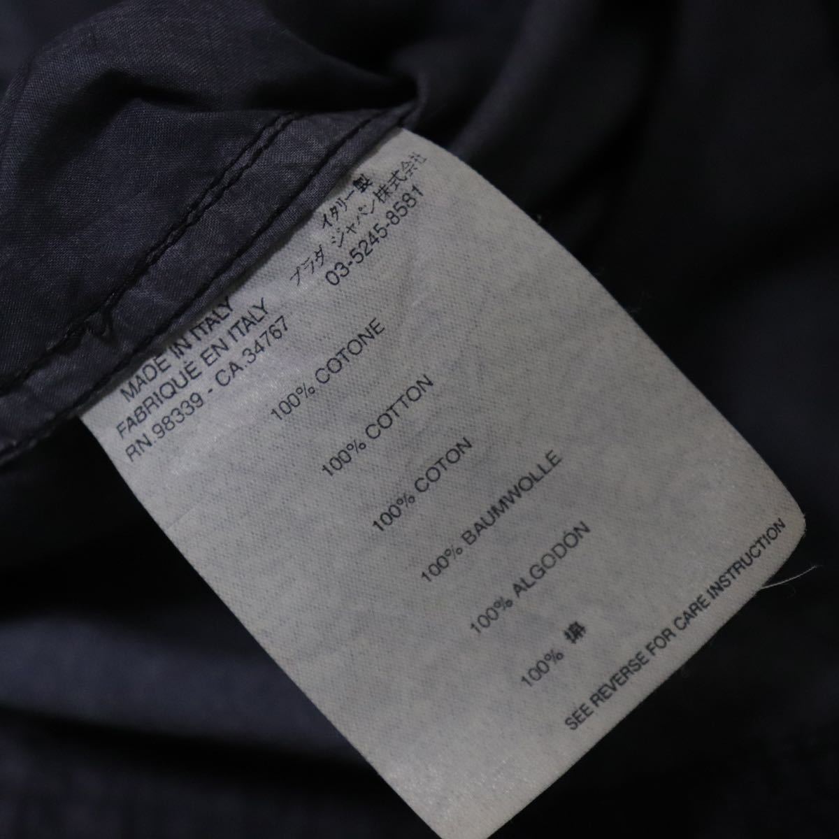 希少【PRADA】製品染/長袖シャツ ミリタリーシャツ/プラダ シャツ/garment dye trousers shirt/メンズ M_画像9