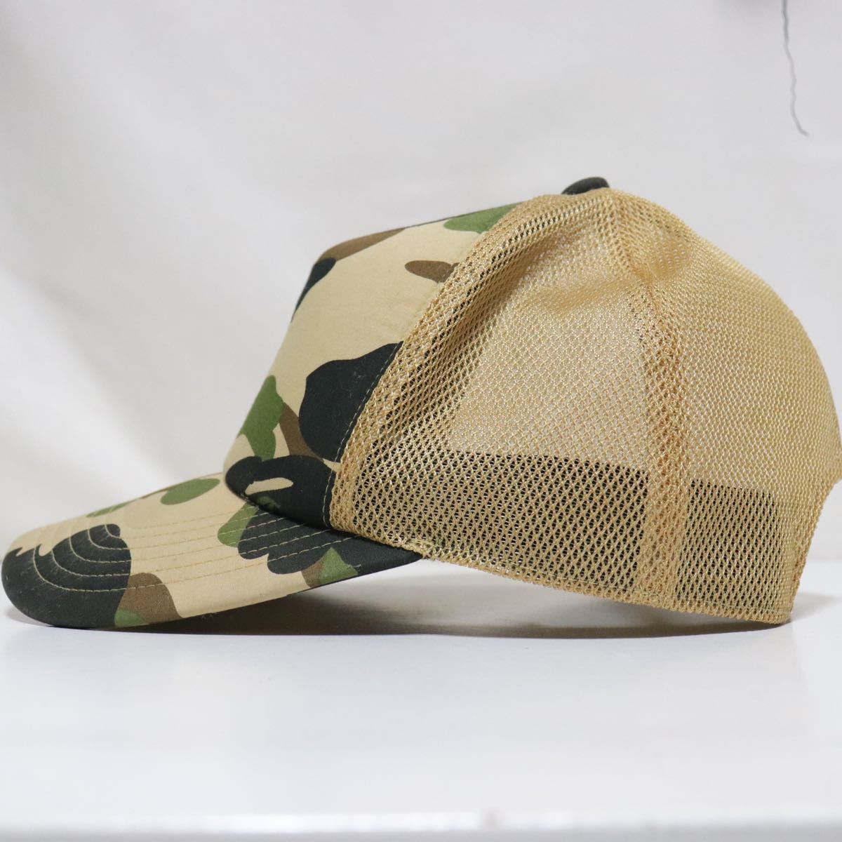 アイボリー×レッド old stussy 迷彩 キャップ ビンテージ 帽子 裏原 旧