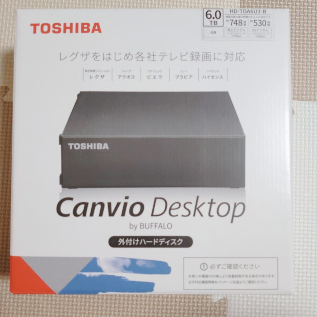 通常送料無料 新品未開封　バッファロー　東芝製　ポータブルHDD HD-TDA6U3-B その他
