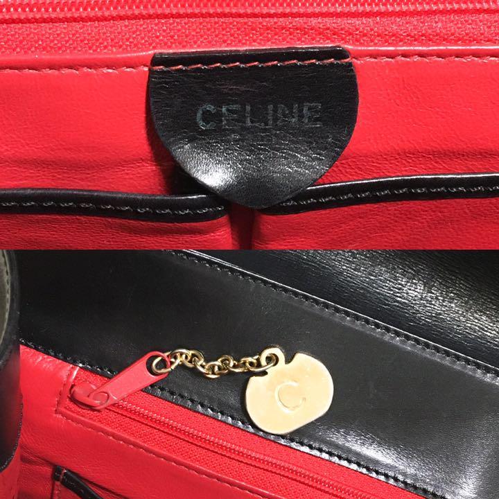 美品CELINE ショルダーバッグ ガンチーニ チェーン マンテル ブラック