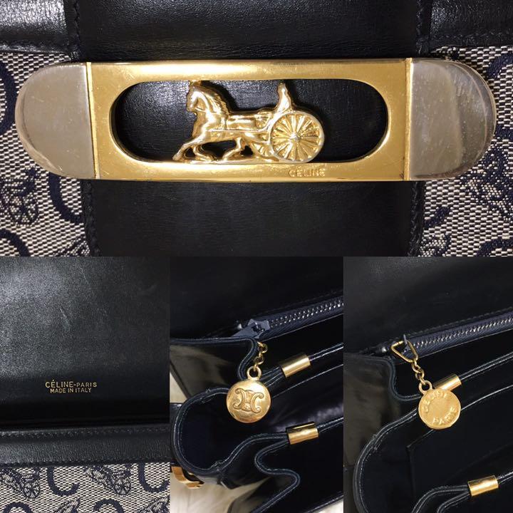 極美品CELINE セリーヌ ショルダーバッグ 馬車金具 Cマカダム ホース
