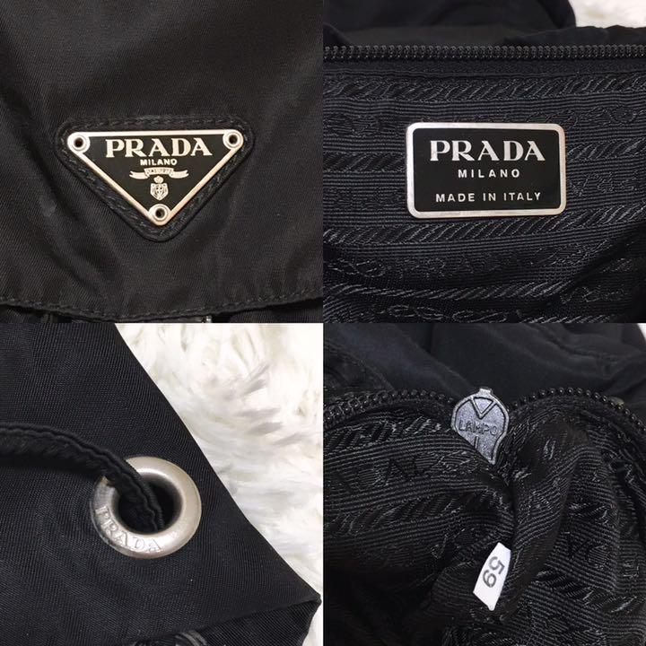 極美品プラダ PRADA リュック バックパック ナイロン レザー 三角ロゴ