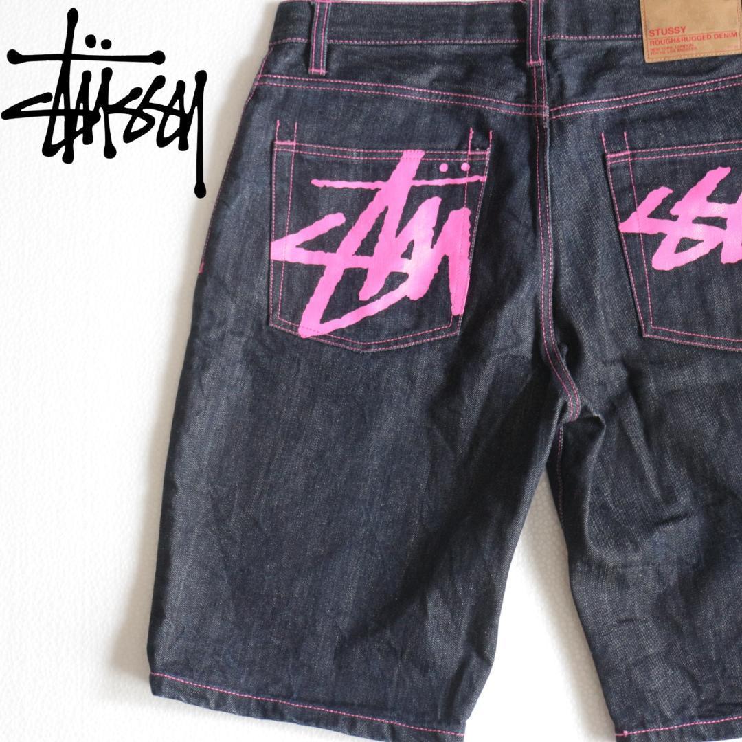 stussy ステューシー デニム ハーフパンツ ヒップロゴ ストック stussy ステューシー デニム ハーフパンツ ヒップロゴ ストック