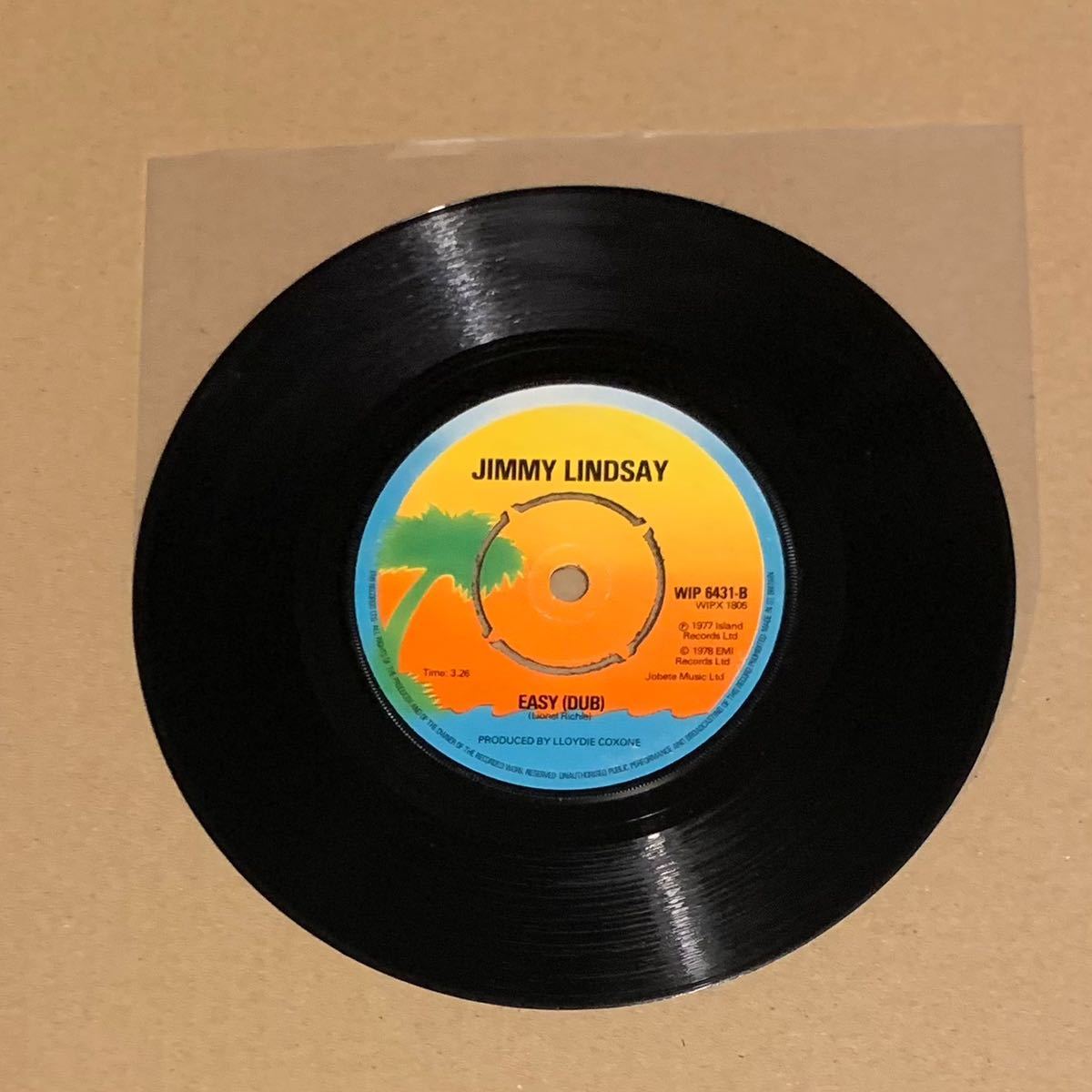 Jimmy Lindsay Easy 7インチ UK盤 オリジナル Island Records Killer Roots Reggae 哀愁 レア Dub Lloyd Coxsone Lionel Richie キラー_画像3