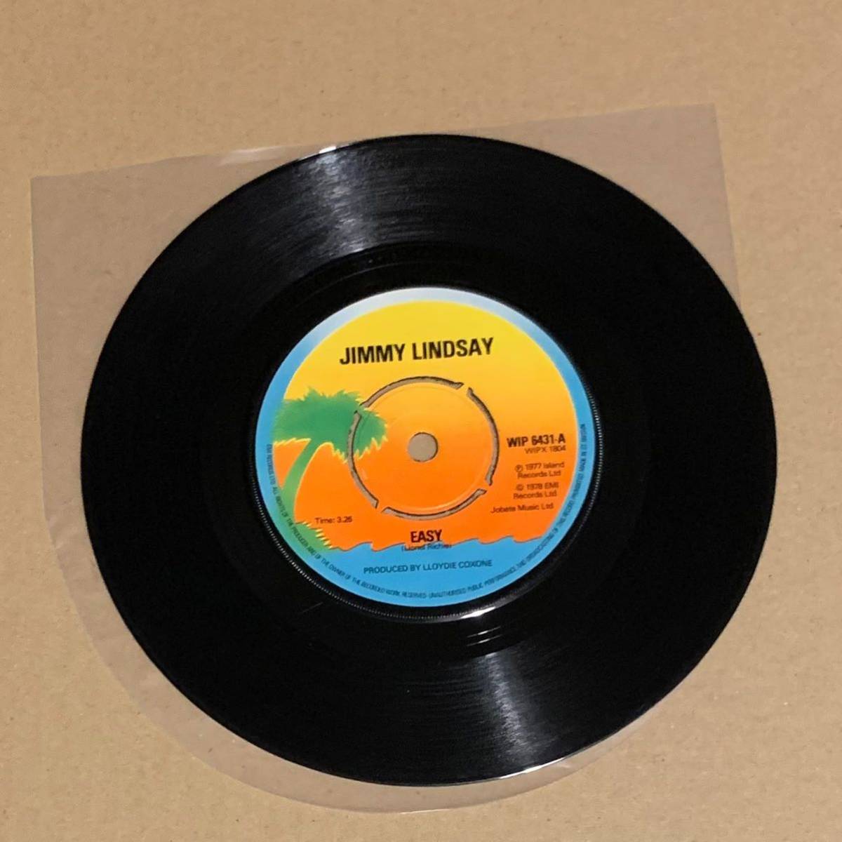 Jimmy Lindsay Easy 7インチ UK盤 オリジナル Island Records Killer Roots Reggae 哀愁 レア Dub Lloyd Coxsone Lionel Richie キラー_画像1