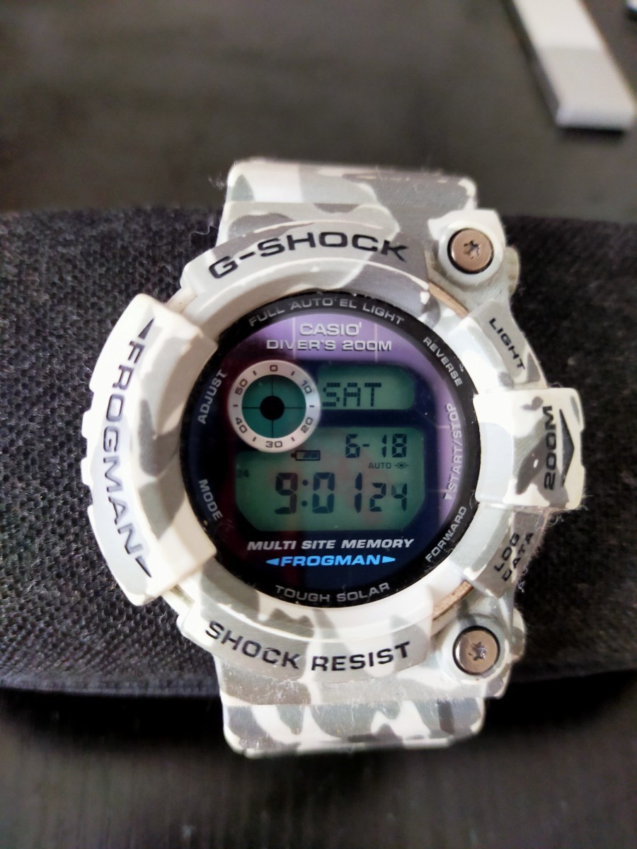 CASIO G-SHOCK カシオ フロッグマン GW-200CF-7JF カモフラ 迷彩 USED 箱 取説 保証書 限定モデル