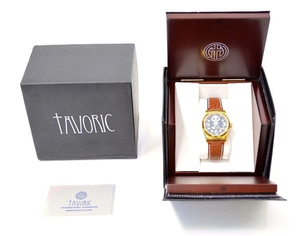 TAVORIC (tabolik) AriRaja have radio-controller . wristwatch BROWN×GOLD watch 